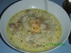 Spargelsuppe mit Hackfleisch