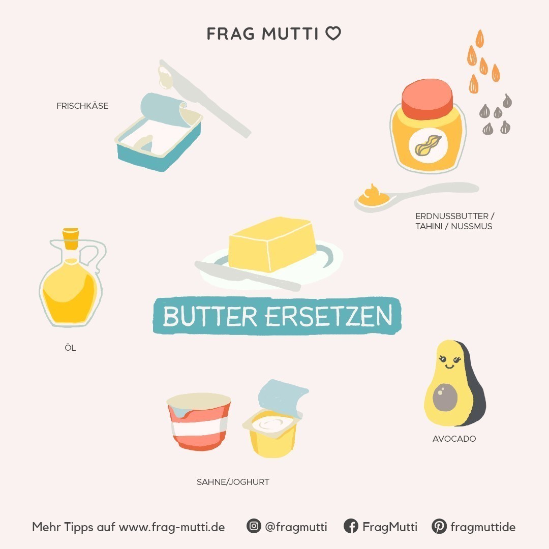 Es muss nicht immer Butter sein: Viele andere Lebensmittel, die du sowieso schon zuhause hast, können Kuchen genauso gut saftig machen wie Butter.
