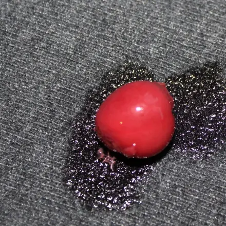 Kirschflecken mit heißem Wasser entfernen