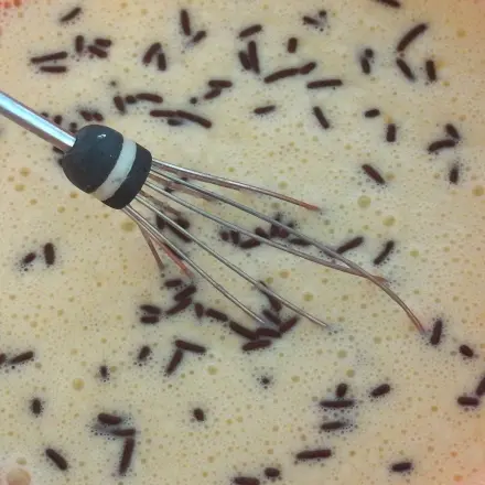 Leckere Pfannkuchen mit Schokolade