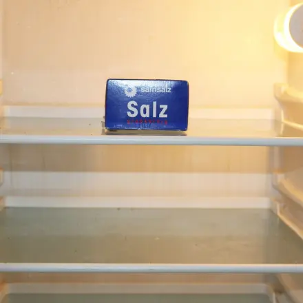 Schimmel im leeren Kühlschrank mit Salz vermeiden
