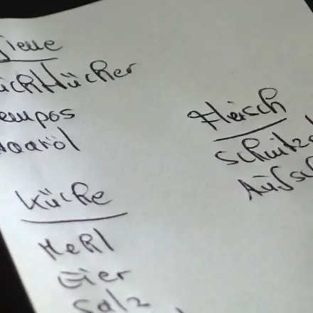 Schneller einkaufen mit geordnetem Einkaufszettel