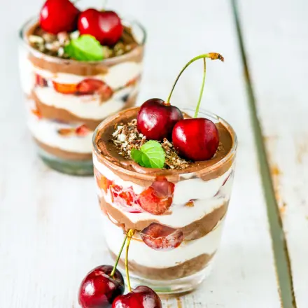 Vanillequark mit Kirschen