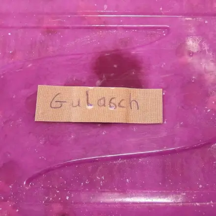 Gefrierbeutel wischfest mit Pflastern beschriften