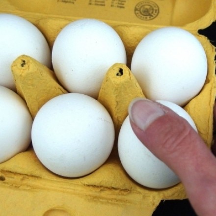 Eier einkaufen, ohne dass ein kaputtes mit in der Schachtel ist