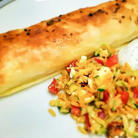Kartoffel-Spinat-Strudel mit Feta