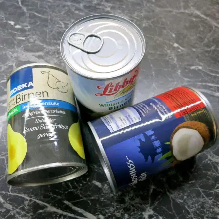 Konserven und Fischdosen als Garten- oder Tischdeko