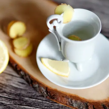 Frischer Ingwertee mit Zitrone