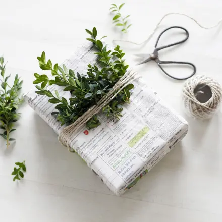 Geschenke in Zeitungspapier verpacken
