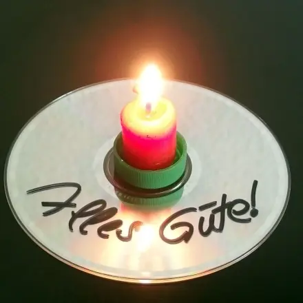 CD als Kerzenständer