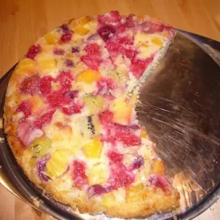 Umgekippter Obstkuchen
