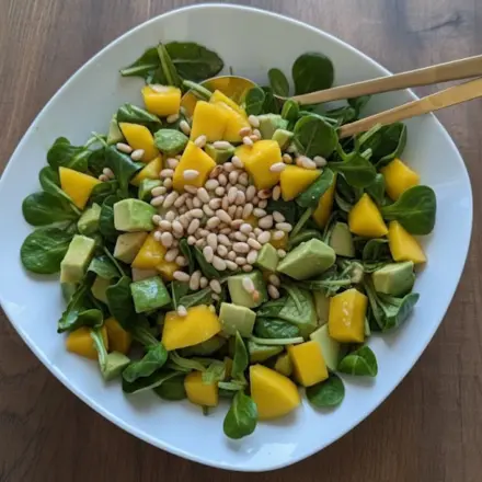 Avocado-Mango Salat mit Orangendressing