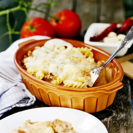 Gyros mit Nudeln lecker überbacken