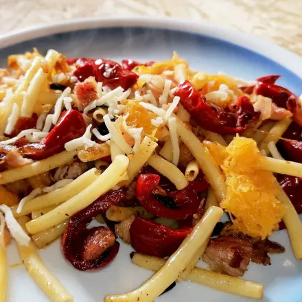 Leckere Spaghetti-Kürbis-Pfanne