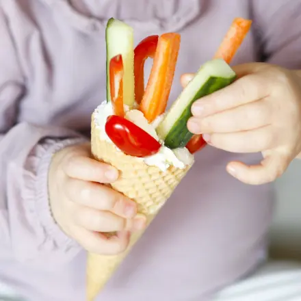 Gemüse für Kinder im Eishörnchen