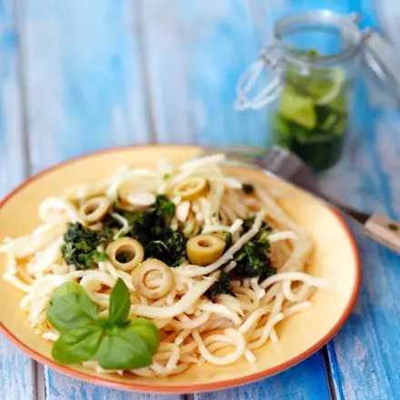 Spaghetti mit Pestosoße - preiswertes, schnelles & gesundes Essen