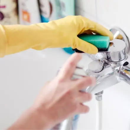 Armaturen, Wanne, Waschbecken mit Backofenspray reinigen