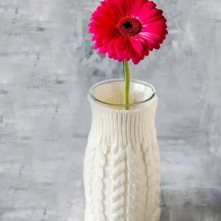 Hülle für Glasvasen stricken