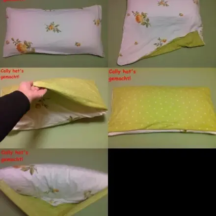 So bezieht man 40er Kissen mit 80er Bezügen - ohne "Stoffwurst"