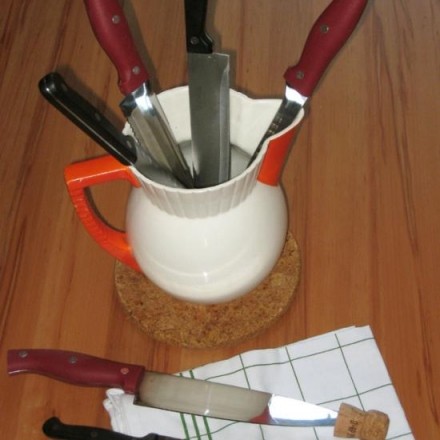 Aufbewahrung von Messern ohne Messerblock - mit Korkenschutz