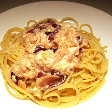 Spaghetti mit Räucherlachs