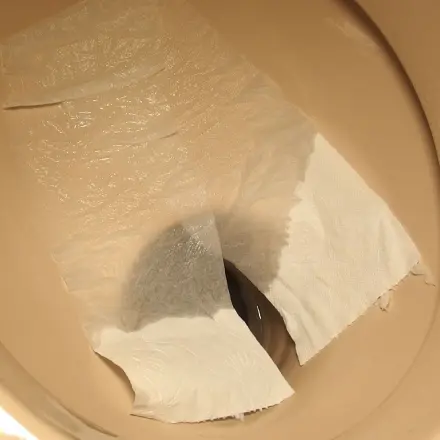 Wasser sparen am WC - Klopapierblatt einlegen