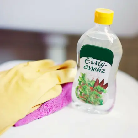 Blitzblanke Kloschüssel mit Essig