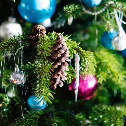 Glänzender Baumschmuck/Weihnachtskugeln: mit Essigwasser