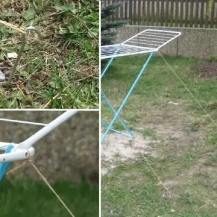 Wäscheständer raus ins Freie - so kippt er nicht um