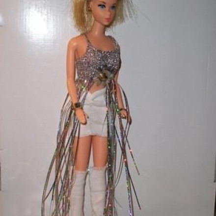 Disco Outfit für die Barbie mit Lametta