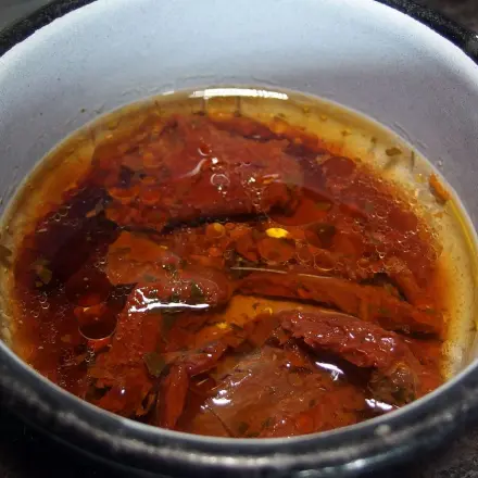 Getrocknete Tomaten & Auberginen weichdünsten