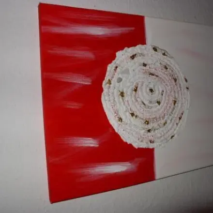 Acrylbild mit 3-D-Effekt: Vogelsand statt teurer Strukturpaste