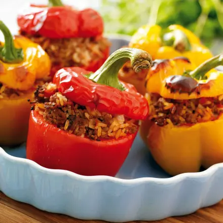 Schnelle gefüllte Paprika mit Reis
