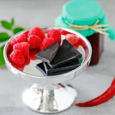 Himbeermarmelade mit Schokolade