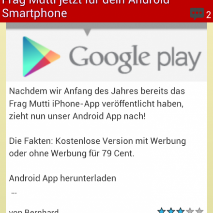 Frag Mutti jetzt für dein Android Smartphone