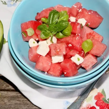 Fetakäse und Wassermelone - das schmeckt