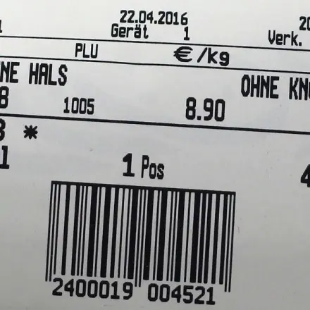 Bon / Kassenzettel kontrollieren