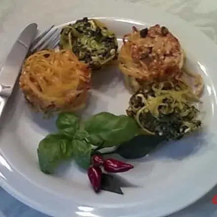 Tagliatelle aus der Muffinform