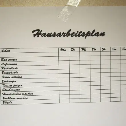 Aufgabenliste für den Haushalt
