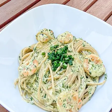 Tiefseegarnelen mit Spaghetti