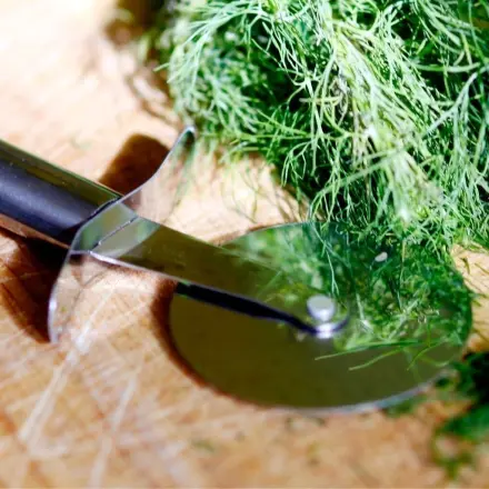 Ein gefrorenes Sträußchen Dill - griffbereit im Gefrierschrank