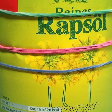 Rutschige Ölflasche trotzdem gut halten können