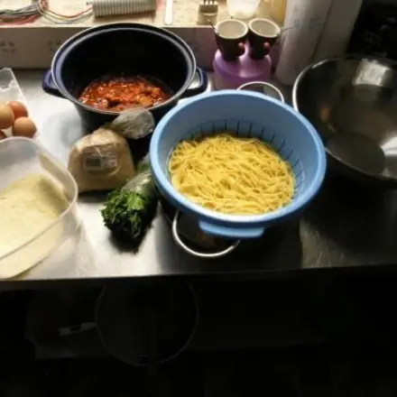 Italienisches Pasta Omelett - Resteverwertung nach einem Nudelessen