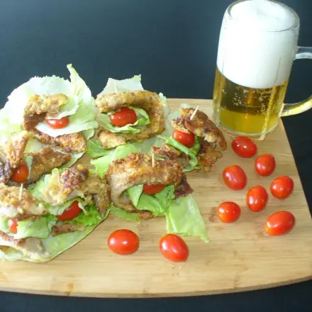 Schnitzeltaschen mit Käsekruste