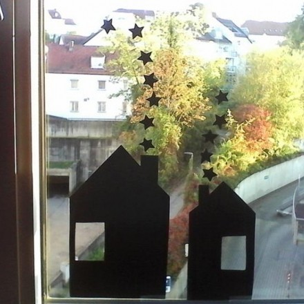Häuser als Fensterdeko
