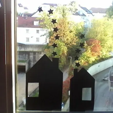 Häuser als Fensterdeko