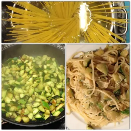 Spaghetti in Zucchini-Sahne-Soße - vegetarisch