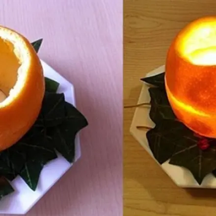 Tischdeko aus Orangenschalen