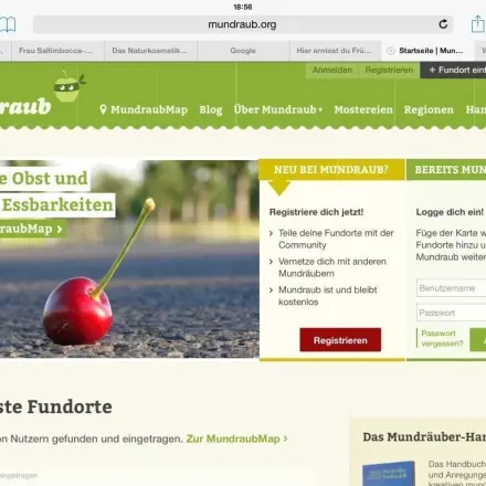 Öffentliche Bäume und Sträucher zum Abernten finden