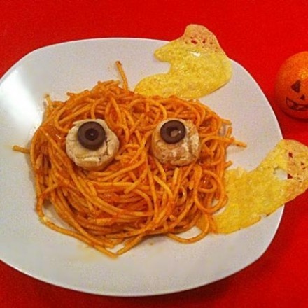 Gruselige Spaghetti zu Halloween